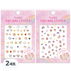 투미니 키즈 네일 스티커 2종 세트, T017, T018, 2세트