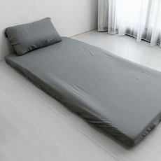 厚度5~12cm折疊床專用床包枕套組, 灰色, 3.5尺(186 x 105cm) + 枕套 信封式 45 x 75cm