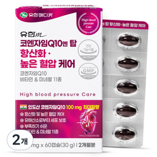 유한메디카 코엔자임 Q10 엔 탑 항산화 높은 혈압 케어 60p, 30g, 2개