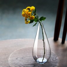 空氣選物 水滴玻璃花瓶 霧黑矮瓶,簡約花器,桌面擺飾,居家裝飾,花藝設計, 1個, 霧黑