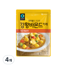 대상 청정원 우리쌀 강황바몬드 카레 약간 매운맛, 100g, 4개