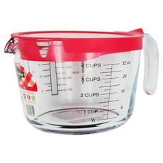 O cuisine 耐熱玻璃調理量杯 含蓋 - 1.0L, OCMJ-100P, 1L, 1個