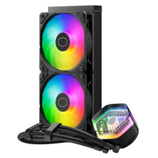 COOLER MASTER 酷碼 MasterLiquid 240 Atmos CPU散熱器，全方位360度冷卻設計，靜音冷卻技術, 黑色, 1個