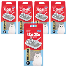 이나바 응고형 챠오샌드 벤토 & 카사바 고양이 모래, 4kg, 5개, 무향 4kg, 5개, 무향