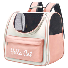 Skylife hello cat貓包, 寵物外出包, 牛津布, 防水, 可拆卸內墊, 37 x 25 x 34cm, 粉色, 1個