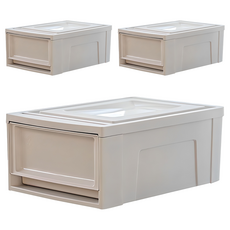 아이리스 국내 제조 1단 서랍함 BC-370, 라이트그레이, 26.4 x 37 x 16 cm, 3개 그레이, 3개