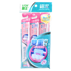 LION 獅王 Systema 細潔 小頭牙刷3支, 極細刷毛設計，深入清潔牙齦溝, 3支, 1組