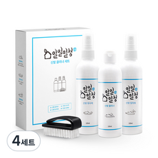 일일일청 신발 클리너 얼룩 제거제 120ml + 탈취제 120ml + 코팅제 120ml + 전용솔 세트, 4세트