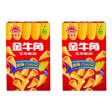 喜年來 金牛角 玉米點心 原味, 台灣經典零食 金黃香脆, 60g, 2盒