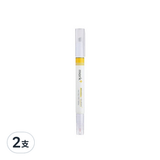 KOKUYO Mark+兩用同色系螢光筆, 黃色, 2支