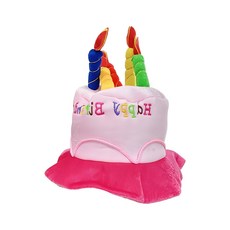 Yamiley 五根生日蠟燭派對帽 粉色,可愛造型生日帽,派對裝扮, 1入