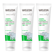 WELEDA 薇蕾德 1450高氟兒童牙膏, 3個, 50g