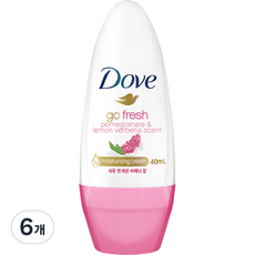 도브 석류 앤 레몬 버베나 향 롤온 데오드란트, 40ml, 6개