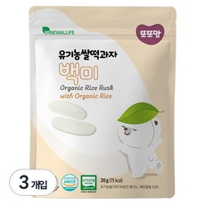 또또맘 유기농 쌀떡과자 20g, 백미, 3개입