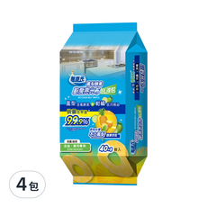 無塵氏 鳳梨酵素廚房亮光布, 40+8入, 添加ESS抗菌配方, 去油/解汙專用, 4包, 15 x 20cm