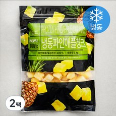 딜라잇가든 냉동 파인애플청크 필리핀산, 2팩, 1kg