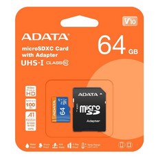ADATA 威剛 記憶卡 附轉卡 小卡 AUSDX64GUICL10A1-RA1, 64GB, 1個