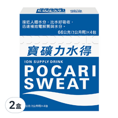 POCARI SWEAT 寶礦力水得 粉末包, 66公克(1公升用)x4包, 補充電解質與水分, 264g, 8包
