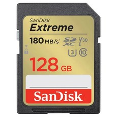 SanDisk 晟碟 Extreme SDXC V30 U3 C10 UHS-I 180MB/s R 90MB/s W 記憶卡 公司貨, 128GB, 1個