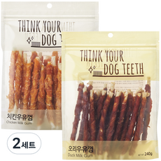 Think your dog teeth 스틱 치킨 24p + 오리 24p 세트, 치킨, 오리, 2세트