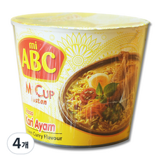 ABC 미컵 인스턴트 라사 카리아얌 치킨커리향 60g, 4개