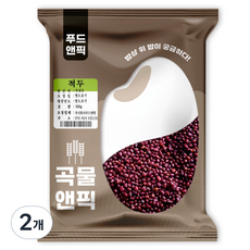 푸드앤픽 곡물앤픽 국산 적두 팥, 500g, 2개