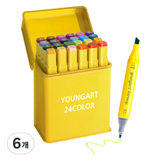 YOUNGART BERENEY 천케이스 마카, 24색, 6개