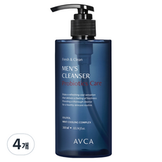 AVCA Fresh&Clean乳酸菌護理男性清潔劑 木質費洛蒙香, 300ml, 4個