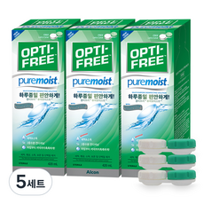 옵티프리 퓨어모이스트 렌즈세정액 3p + 렌즈케이스 3p, 420ml, 5세트