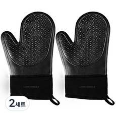 생활공식 2중 보호 실리콘 오븐장갑 2p 세트, 블랙, 2세트