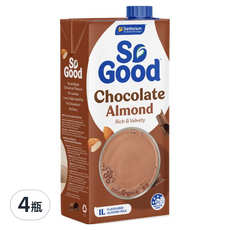 So Good Basic系列 可可堅果杏仁奶 植物奶 全素可食, 4瓶, 1L