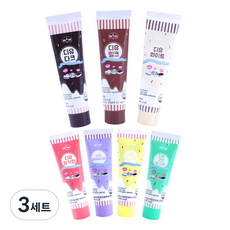 디유 튜브형 diy 초콜릿 만들기 재료 다크 90g + 밀크 90g + 화이트 90g + 딸기 50g + 블루베리 50g + 바나나 50g + 그린망고 50g 세트, 7종, 3세트