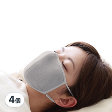 alphax 純蠶絲睡眠保濕口罩，附收納袋，男女兼用, 灰色, 4個