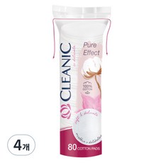 클레아닉 퓨어 이펙트 소프트 터치 화장솜, 80매입, 4개