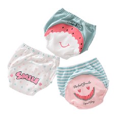 Vanibaby 幼兒學習褲 Set 3件, 6層紗布, 柔軟舒適, 防水透氣, 醫學級脫脂棉, 100cm, 夏日西瓜, 1組