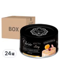 Cherie 法麗 全照護主食罐系列 貓罐, 雞肉南瓜慕斯, 低磷低鈉, 24罐, 雞肉佐南瓜慕斯, 80g