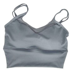 Homegym 透氣網細肩運動內衣, S, 霧灰藍