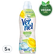 버넬 일랑일랑 버넬 그린 고농축 섬유유연제 일랑일랑 앤 베티버 본품 900ml 5개