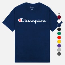 美國 Champion 經典圖案短袖T恤, 海軍藍