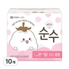 좋은느낌 [추천상품] 순수 울트라 중형 생리대 날개형, 18개입, 10개
