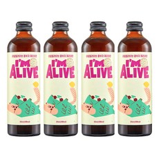 아임얼라이브 콤부차 유리병 체리레몬, 4개, 315ml