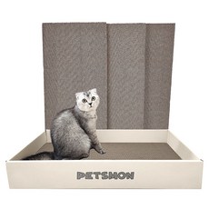 PETSMON 貓盒 + 貓抓板補充裝 4 件套, 混色, 1組