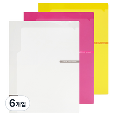 주식회사청운 칼라칩 2포켓 홀더 A4, 랜덤 발송, 6개입