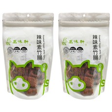 萬味軒 辣味素竹腸2包入, 台中小吃名產, 香辣夠味, Q彈有嚼勁, 全素零食, 2包, 150g