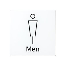 화장실 표지판 TX타입 정사각형, Men, 1개