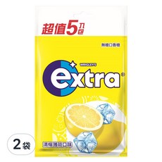 Extra 益齒達 潔淨無糖口香糖，獨特藍色微粒配方，持久清爽，潔淨口香糖, 140g, 2袋