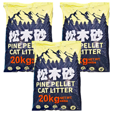 doter 寵愛物語 松木貓砂 經濟包 粒徑大小6mm 20kg, 3袋