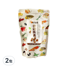 元氣家 帶殼核桃, 低溫烘焙, 無鹽調味, 不添加防腐劑, 200g, 2包