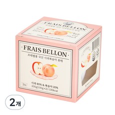 프레벨롱 국산 과일퓨레, 사과복숭아, 200g, 2개 - 프레벨롱