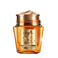 L'OREAL PARiS 巴黎萊雅 黃金胜肽高效修護髮膜, 高滲透小分子高濃度, 麥蘆卡蜂蜜, 珍稀精油, 深層滋養髮絲, 染燙受損髮適用, 250ml, 1罐